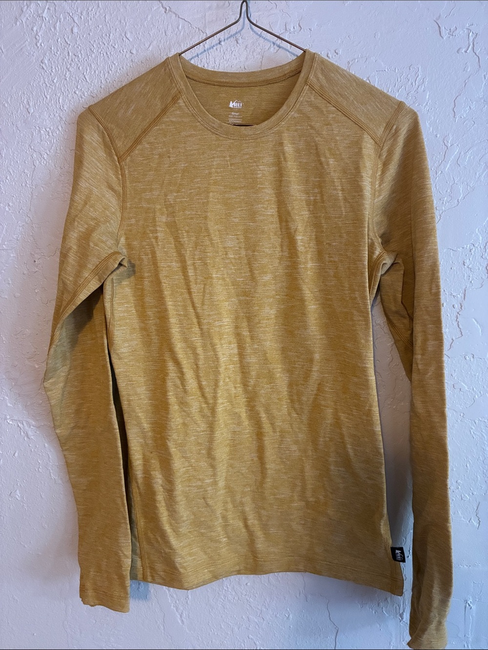 REI Mustard Heather Long-Sleeve Crew Tee